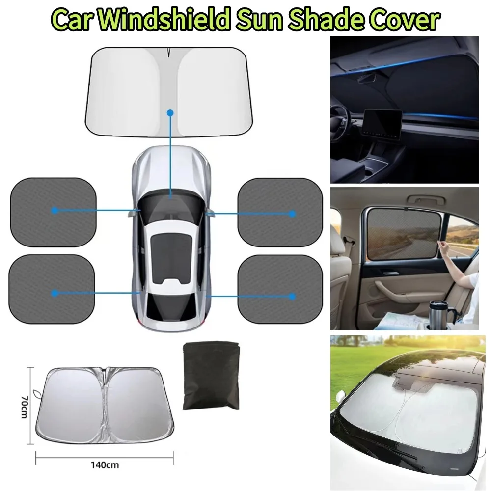 Pare-soleil pliable pour pare-brise de voiture, protection réfléchissante pour vitres avant, rideaux auto rafraîchissants pour l'été, accessoires automobiles