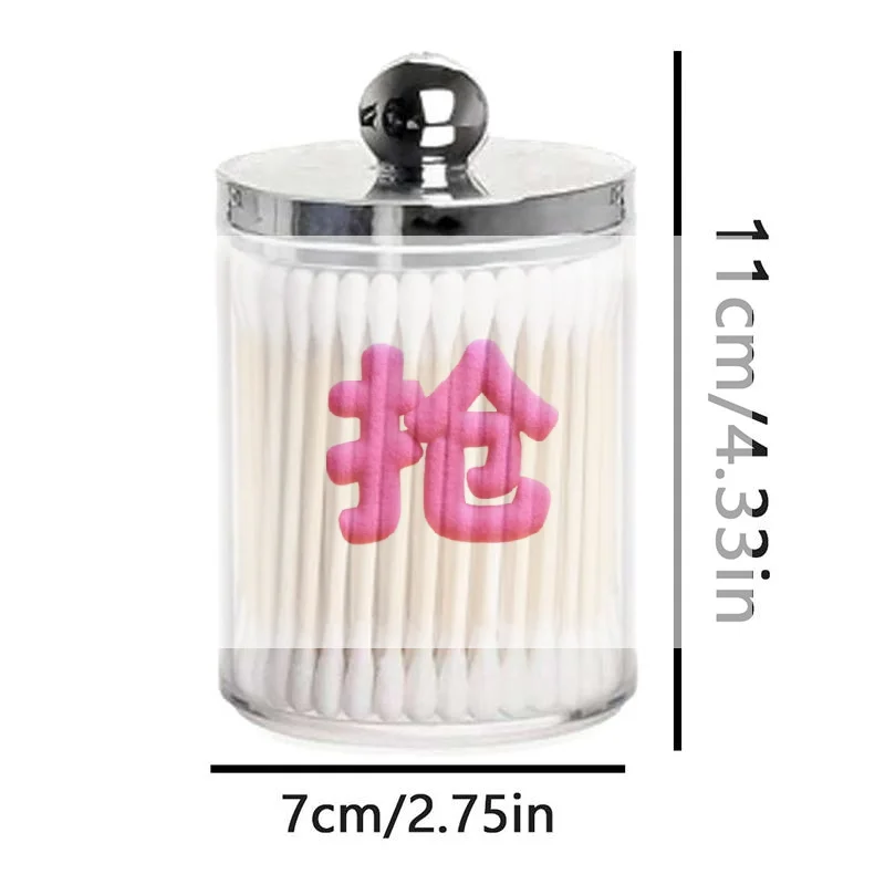 Qtip Holder Bathroom Container Cotton Ball Cotton Swabs Pads Dispenser Apothecary Jar With Lids Organizer Storage