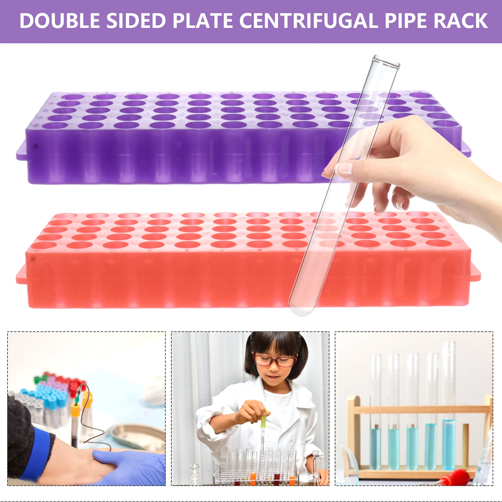 

2 pcs Tube Rack Durable 0.5Ml 1.5Ml Laboratory Holder Thickened Stand For Tubes Organizing Rack For Lab