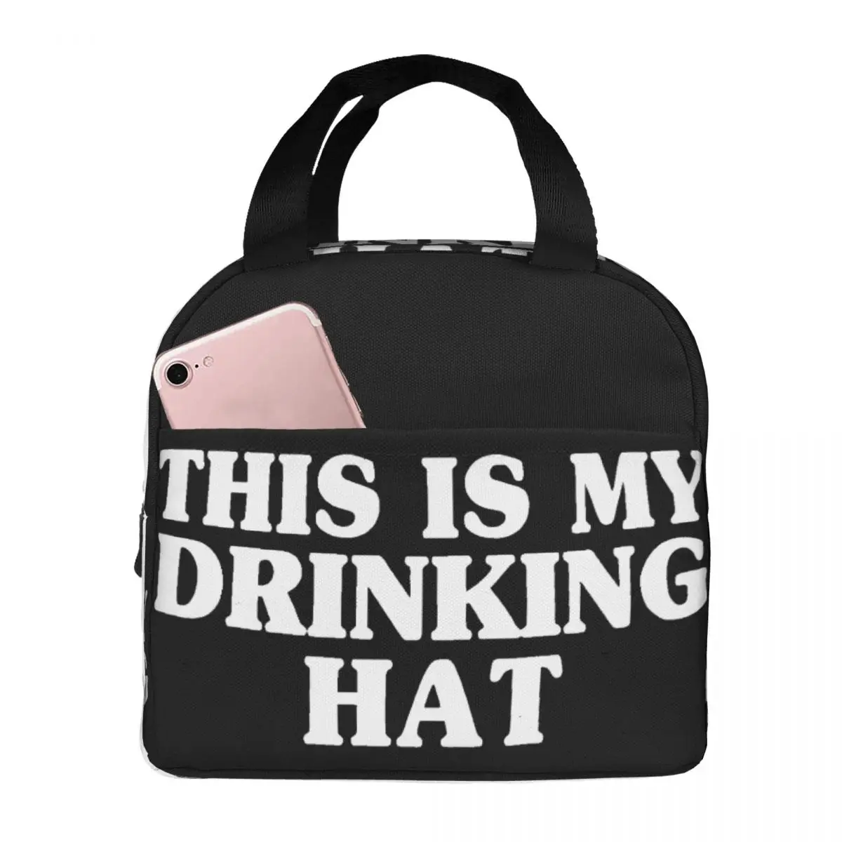 This Is My Drinking Hat Torba na lunch Unisex Przenośna lodówka Izolowane pudełko na drugie śniadanie Pudełko na żywność Bento