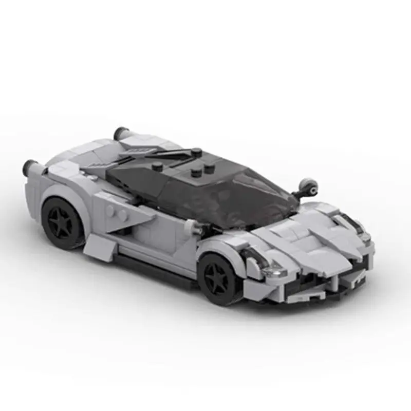 MOC  FXXK V2 Speed Champions Light Gray Sports Cars Building Blocks Bricks Set Kids Toys Gifts For Boys & Girls