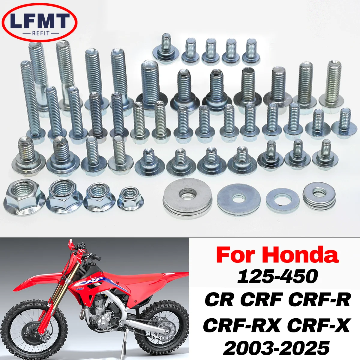 

Motorcycle Hardware Bolt Full Plastics Fastener Kit For HONDA CR125 CR250 CRF250 CRF450 CRF250X CRF450X Dirt Pit Bike 2003-2025