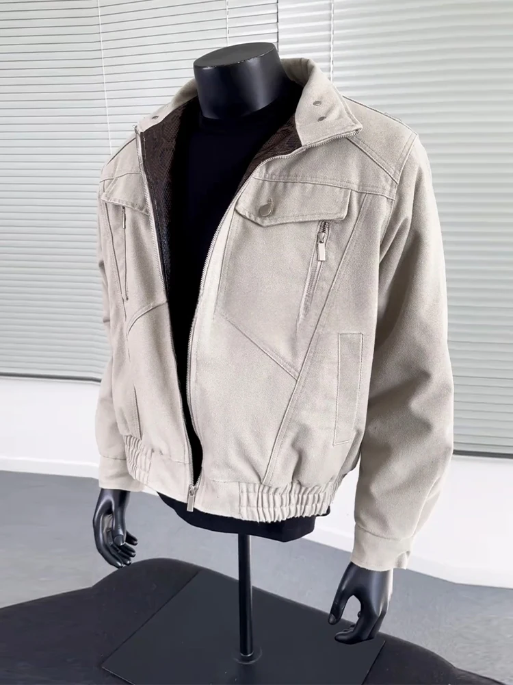 

Утепленная хлопковая куртка Mountain Snake: рабочая одежда, деконструированная куртка, верхняя одежда для молодых мужчин, повседневный стиль Cleanfit, короткий рукав