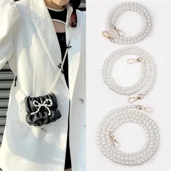 30-130cm Pearl Strap for Bags Handbag Handles DIY Purse Replacement Long Beaded Chain for Shoulder Bag Straps Pearl Belt