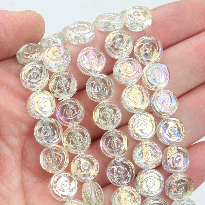 1 Strand 64PCS 11mm Irregular Crystal Spacer Beads AB Sparkle Glass Bead Charms for Bracelet Making DIY Jewelry Making Wholesale