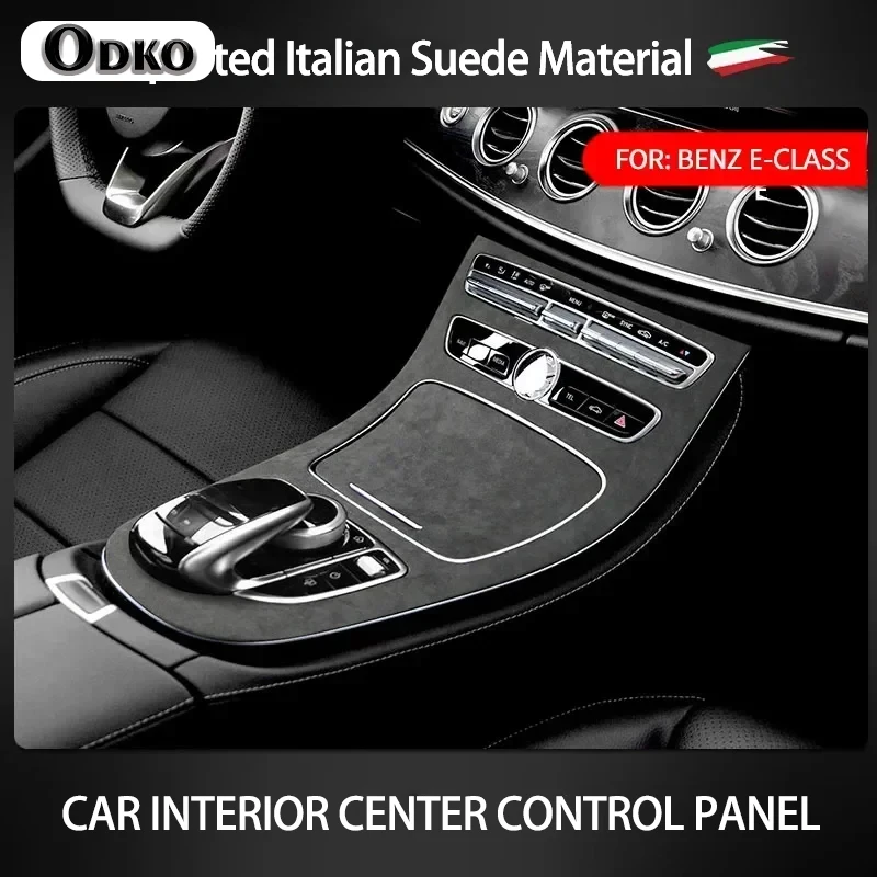 For Mercedes Benz E Class W213 2016 2017 2018 Car Central Gear Shift Panel Decorative Trim Cover Top Suede Protect Shelth Shell