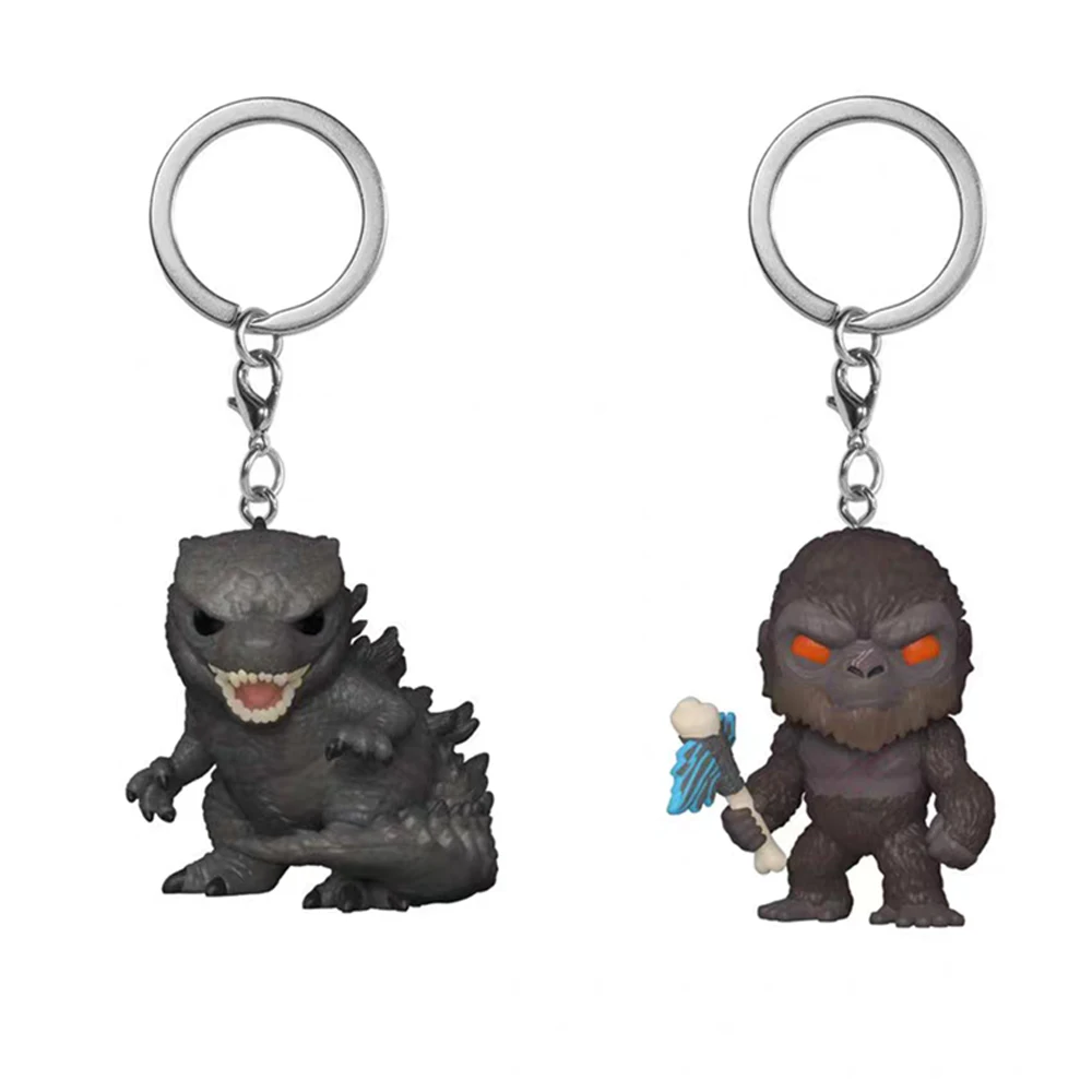 Llavero Godzilla Kong Kong con hacha, figura de vinilo, juguete de acción para niños y niñas