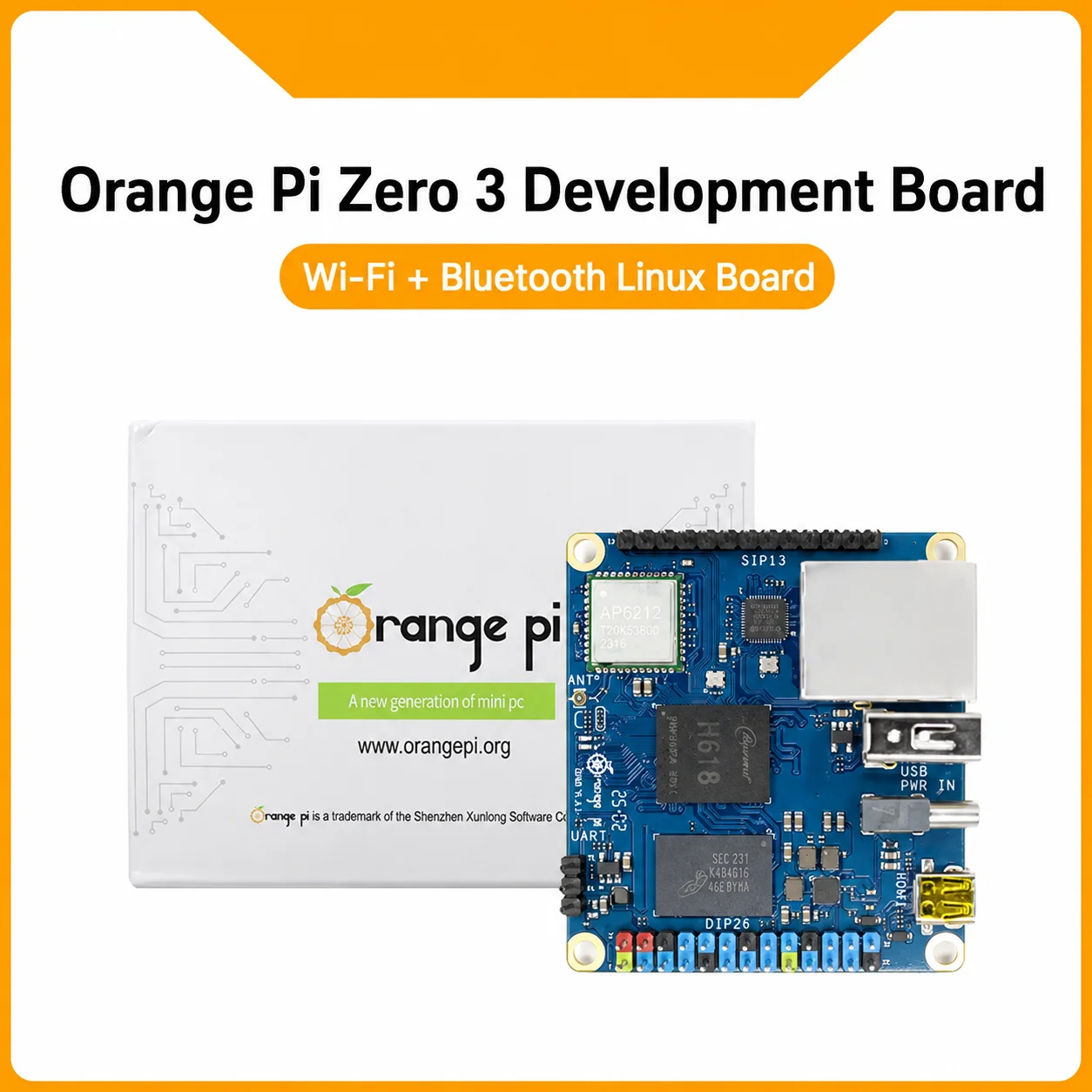 Orange Pi Zero3 Development Board Zero 3 Mainboard WiFi Bluetooth Linux Programming Kit