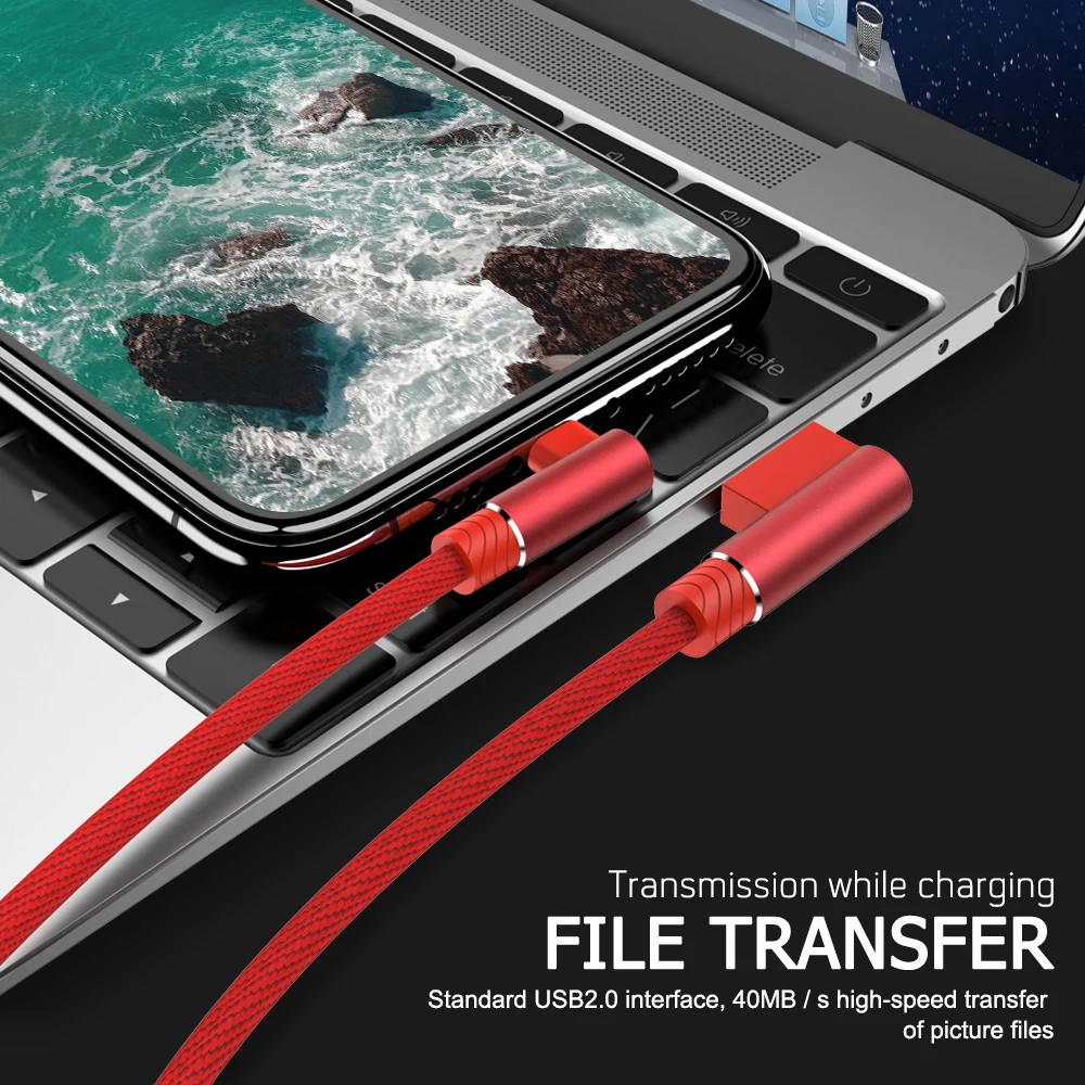 90 Degree USB Cable Fast Charging Data Cord For iPhone 11 12 13 14 Pro Max Xs X XR 6 6s 7 8 Plus SE iPad Origin Charger Wire 3m