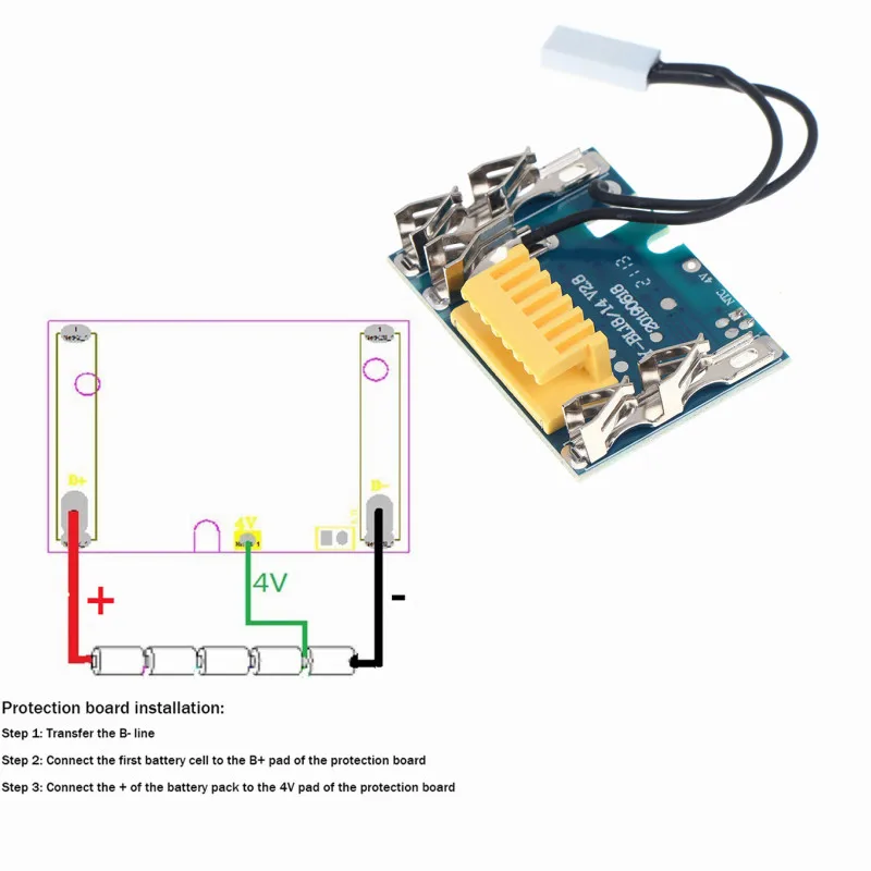 Imagem -02 - Placa Pcb Peça de Substituição para Makita 18v Battery Chip Placa de Proteção de Carregamento Bl1830 Bl1840 Bl1850 Bl1860 1pc