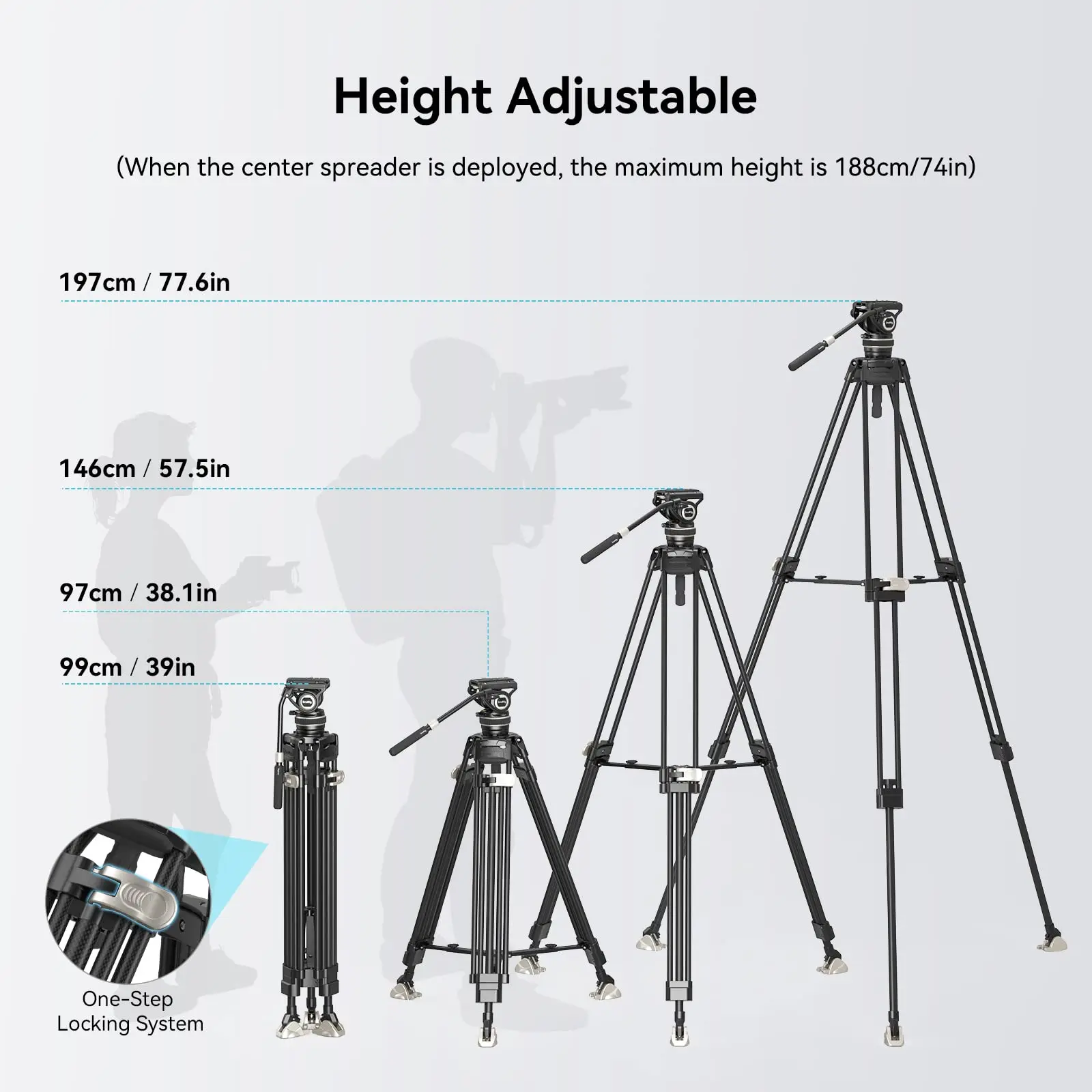 SmallRig Heavy Duty Carbon Fiber Tripod System, 78 