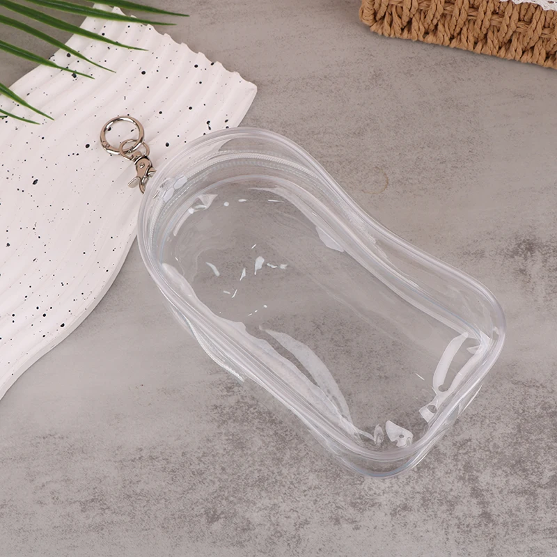 1pc PVC Transparent Oval Doll Storage Bag Outdoor Dustproof Bag Storage Case Organizer Box Toy Doll Bag Box Keychain 19*10CM