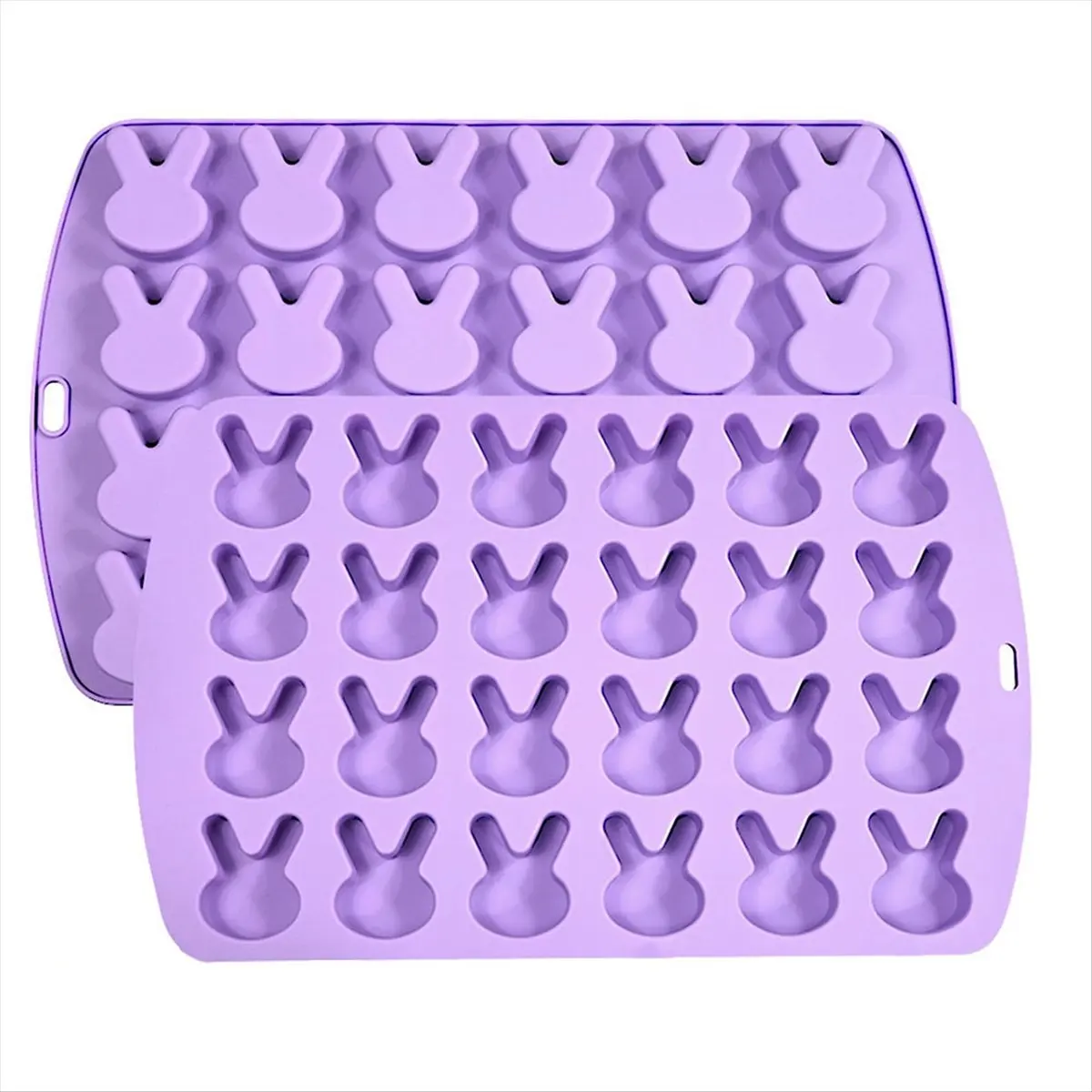 【TODAY-BUY】2pcs Easter Bunny Silicone Mold for Chocolate 24 Cavities Bunny Cookie Mold, Jello Candy Mold Ice-Cube Candle Mold