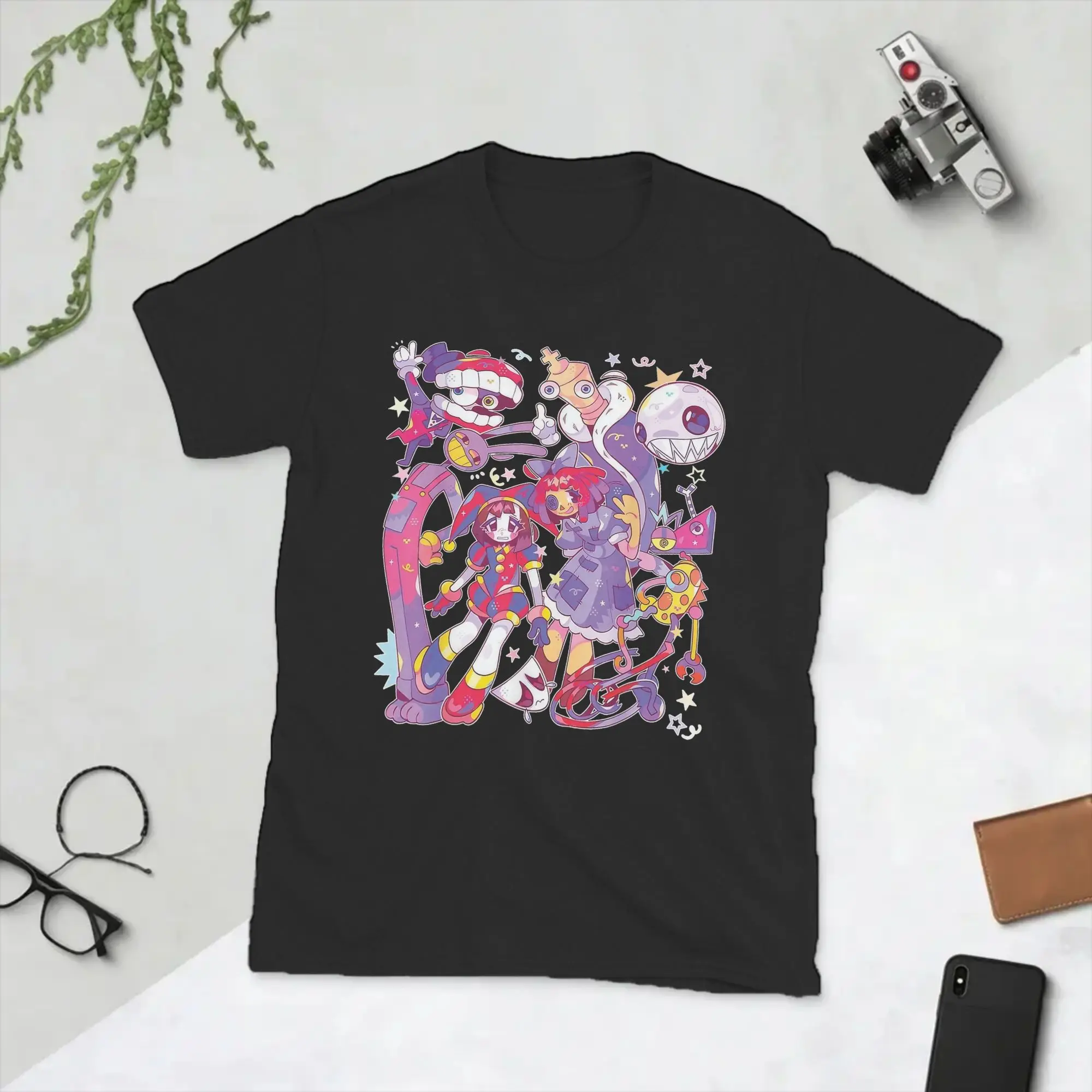 Men's T-Shirts Cartoon Digitals Circus Hipster 100% Cotton Tee Shirt Short Sleeve Jax Pomni Zooble T Shirts Crew Neck Clothing