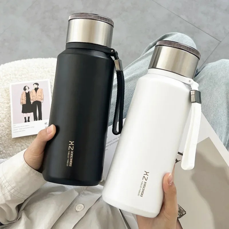 0.5L-1.0L 316 Stainless Steel Water Thermal Cup Bottle Vacuum Light Luxury INS Style Tea Milk Coffee Vacuum Flask Portable Cups