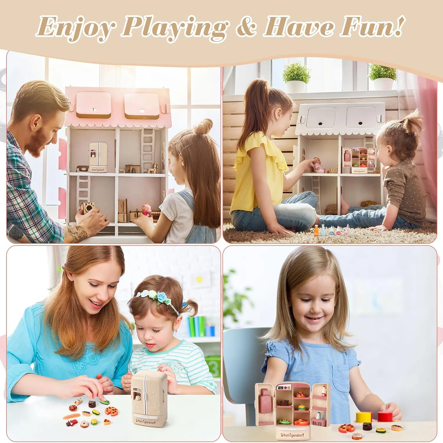 1:12 Mobili in miniatura Carrello della spesa Frigorifero Scaffale da cucina Mini Bevanda Dessert Cibo Casa delle bambole Cucina Giocattolo Modello Regalo nuovo