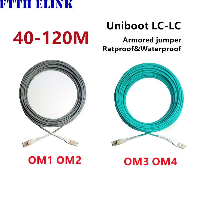 

2 core Armored patchcord 40M50M60M70M80M100M120M LC-LC Uniboot OM1OM2OM3OM4 2 fibers optical fibre jumper 2C Outdoor Multimode