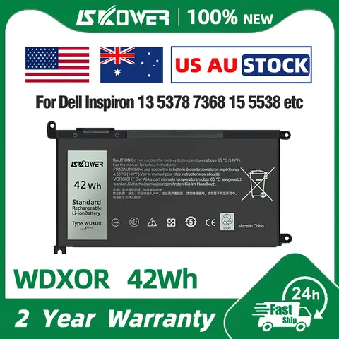 SKOWER 42Wh WDX0R Battery 3CRH3 for Dell Inspiron 13 5000 7000 7580