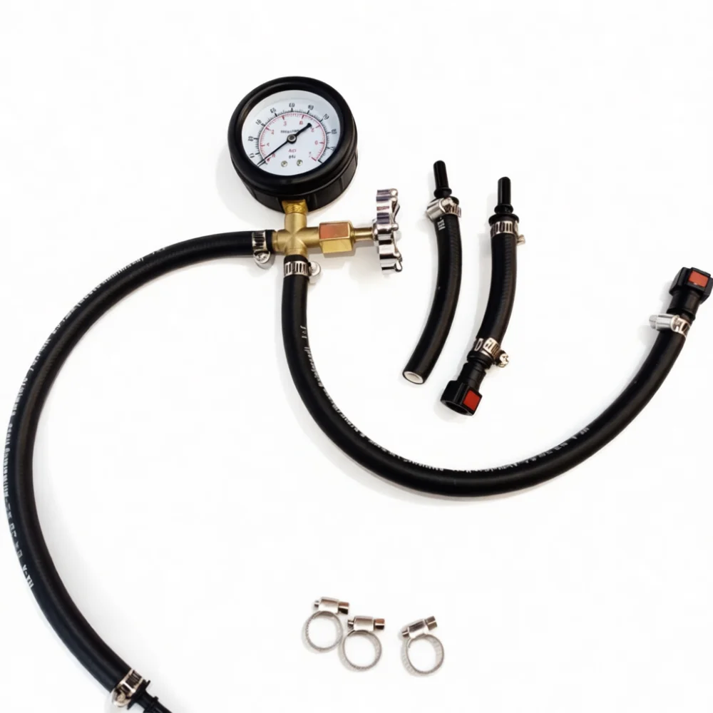 Car Motorcycle Fuel Pump Press - Fuel Pressure Test Gauge Kit Automotive review and price