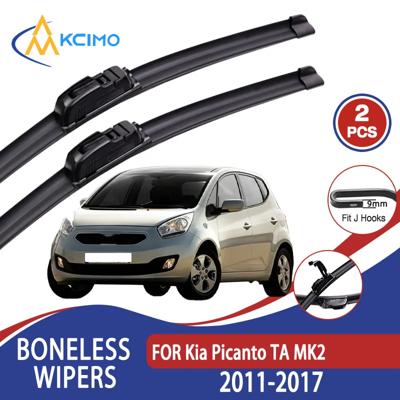 

For Kia Picanto TA MK2 2011-2017 Car Wiper U-type Soft Rubber Boneless Wiper HD Quiet Durable Automotive Wiper 24"+14"