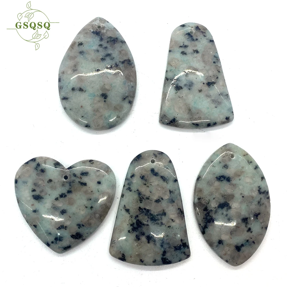 

5pcs Natural Stone Dalmatian Geometric Water Drop Dalmatians Pendant Jewelry Making Necklace Bracelet Earring Accessories