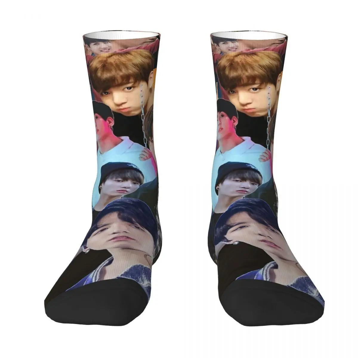 Jungkooks Collage Socks Retro Stockings Women Men Medium Soft Climbing Socks Autumn Graphic Non Slip Socks