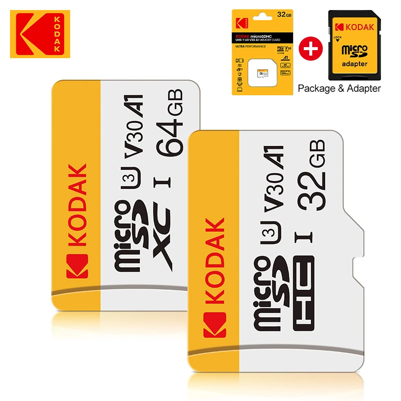 Imagem -02 - Kodak-cartão de Memória Micro sd para Telefone u3 tf sd tf 128 gb 32gb 64gb 128 gb 256gb Pcs