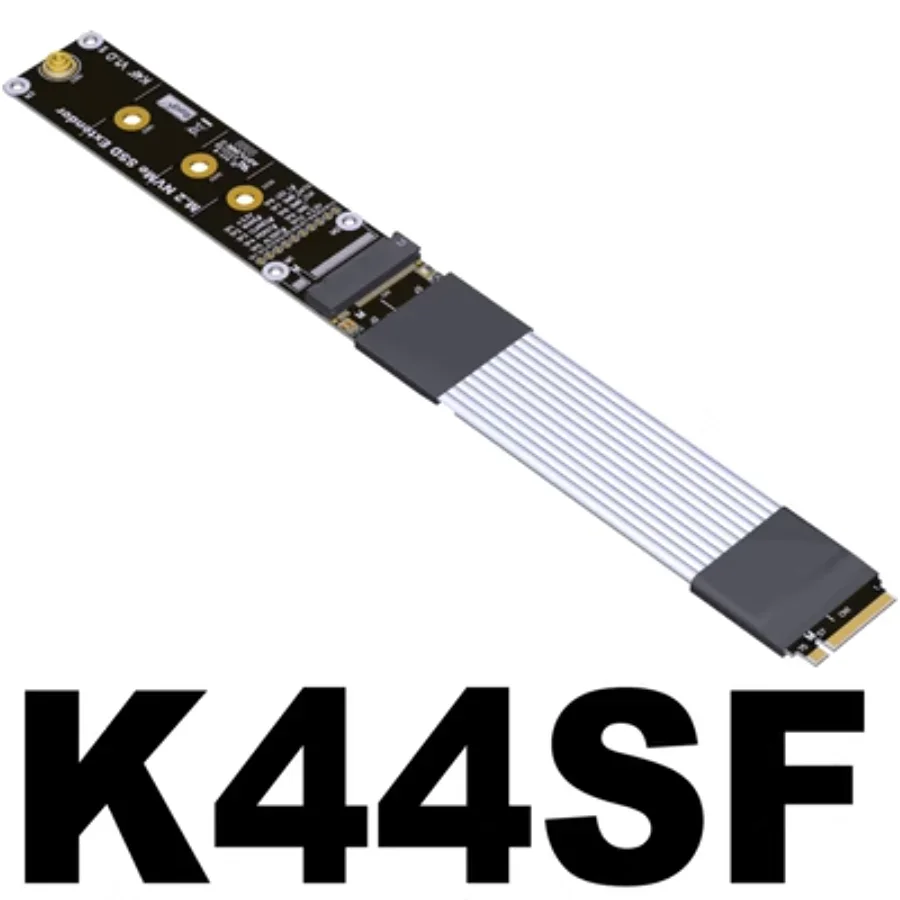 Efficient MKey Riser Extender for Gen4 M.2 NVMe SSD with Ribbon Cable and Solid Drive Riser Card