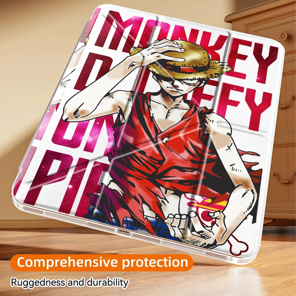 Tablet Case For iPad 11th Mini 7 6 5 Pro 13 2025 2026 9th Air 8 M2 M3 3 10th Gen 12th With Pen Slot Cover Cool Cartoon Luffy