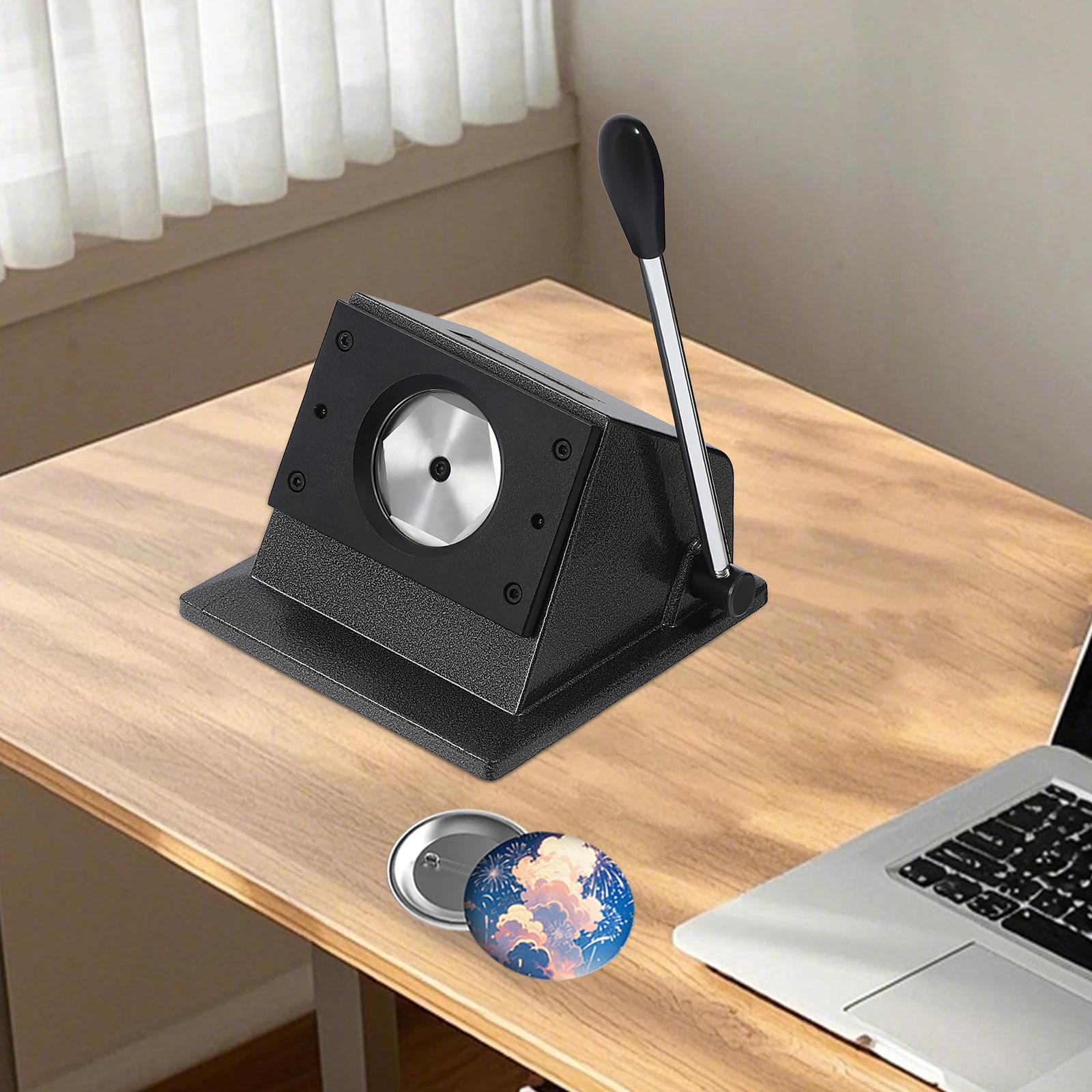 

Round Punch Die Cutter Manual Round Badge Paper Circle Cutter Badge Maker DIY Circular Graphic Punch Die Cutting Tool