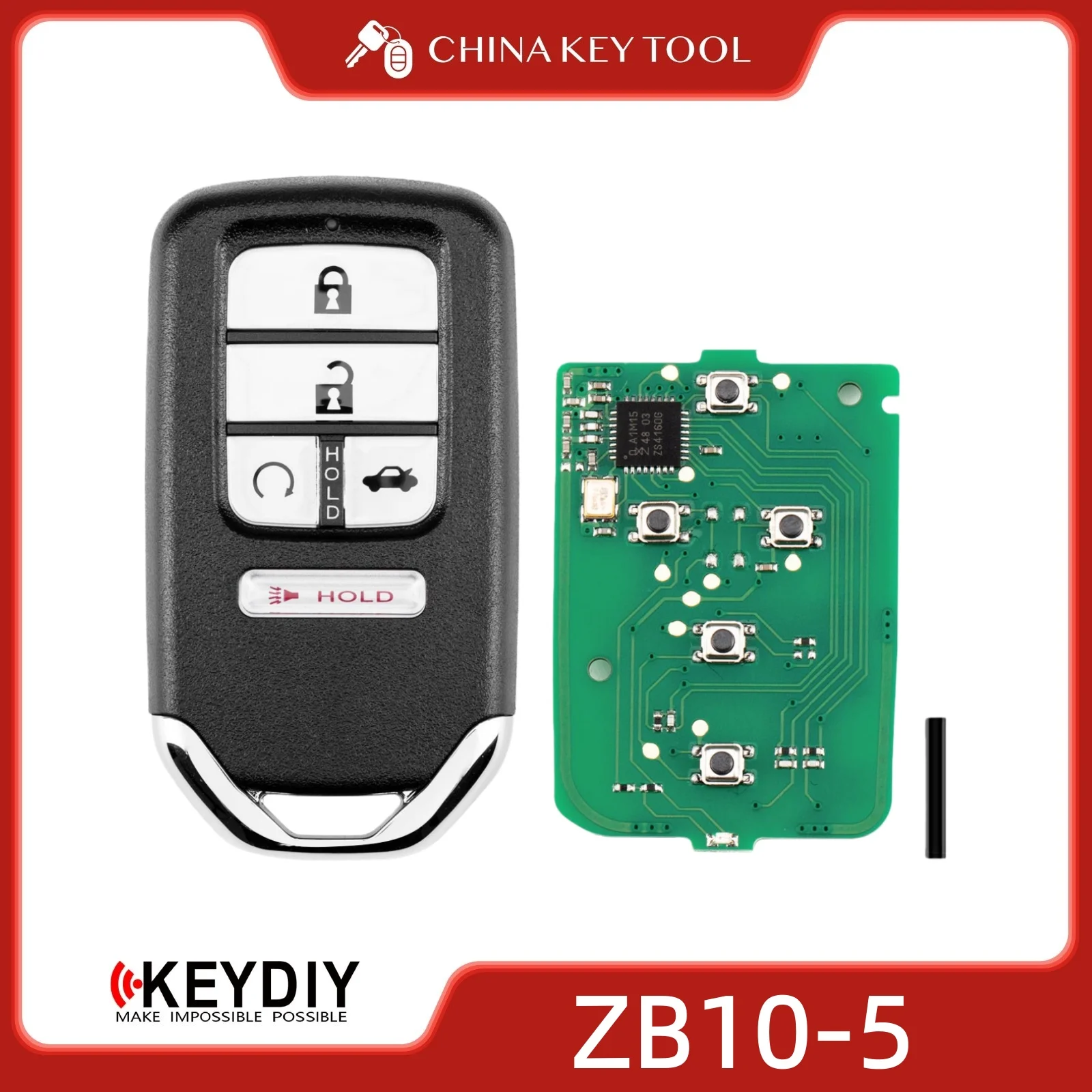 

KEYDIY KD ZB10-5 Универсальный интеллектуальный дистанционный ключ 4 + 1 кнопки, совместимые с Honda Type