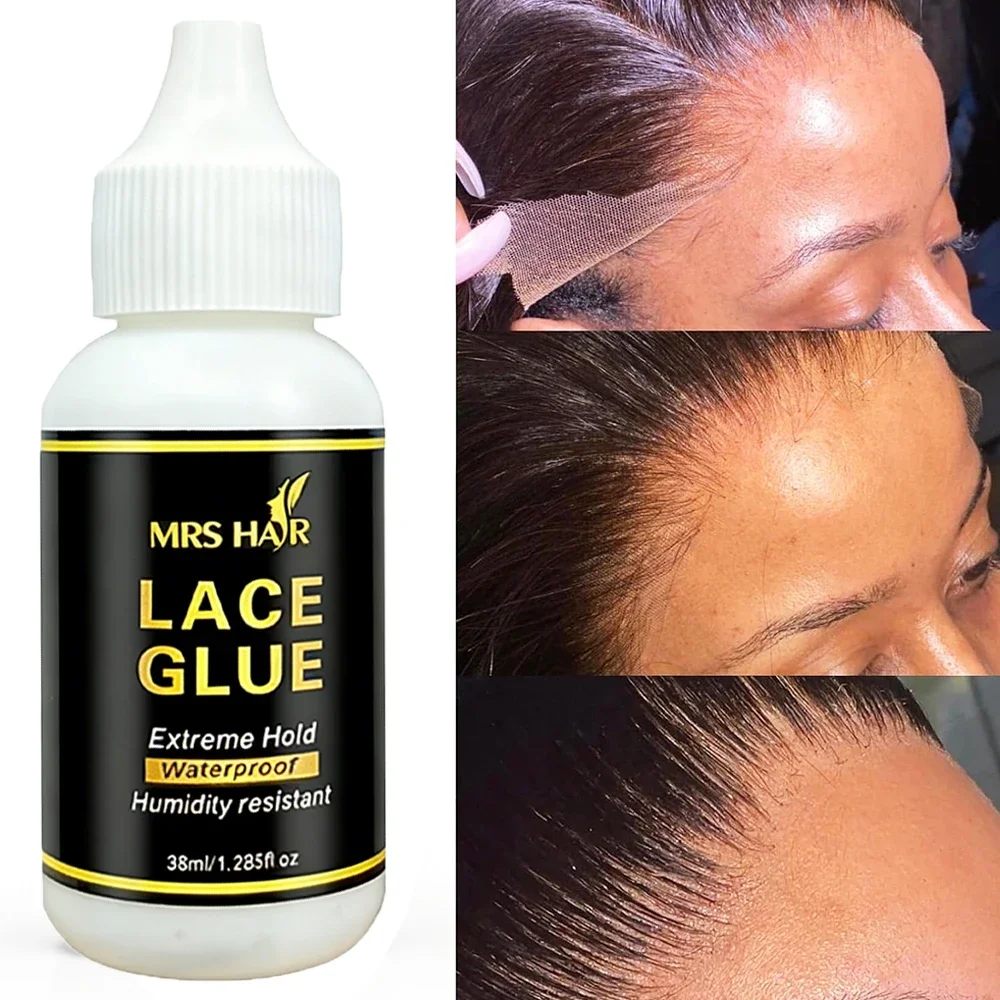 38ml Lace Front Wig Glue Strong Hold Waterproof Humidity Resistant Hair Adhesive for Wig Installation