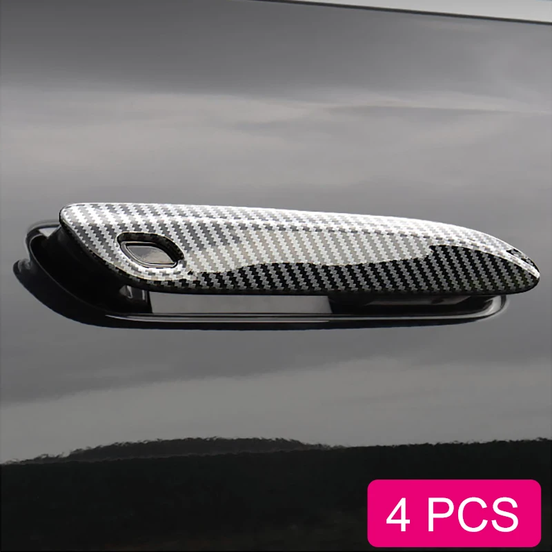 Acabamentos de Fibra de Carbono para Maçanetas de Porta Mercedes Benz E350 E450 S400 S450 S500 EQE EQS 350 500 580 CLA EV 2026 2025 2024 2023