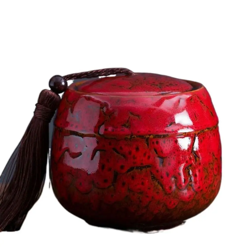 

Легко чистящаяся керамическая банка для чая, красочная портативная коробка для органайзера чая, прочный 3-размерный контейнер для хранения продуктов, аксессуары для чайной посуды