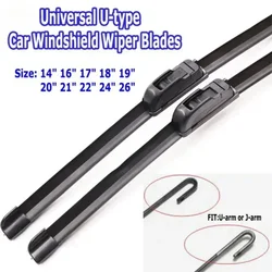 Frameless U-Shaped Windshield Wiper Blades – Universal Soft Rubber Car Wipers, Bracketless Design for All Seasons