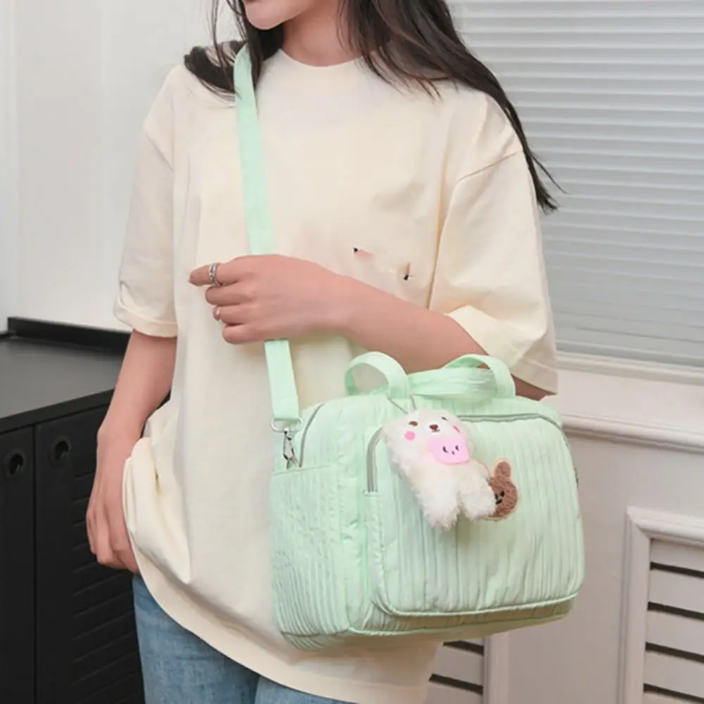 Nylon Mommy Bag Casual With pendant Large Capacity Duffle Pack Embroidered Bear Reusable Shoulder Bag Mommy