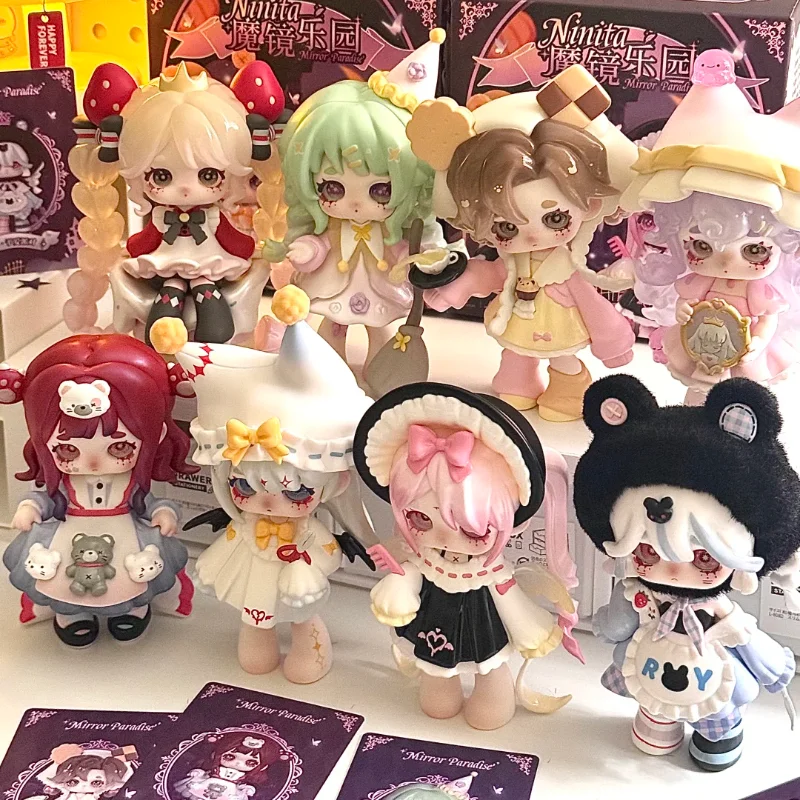 오리지널 Ninita 매직 미러 파라다이스 시리즈 블라인드 박스 카와이 다크 로리타 데스크탑 장식 트렌디 장난감 미스터리 박스 생일 선물