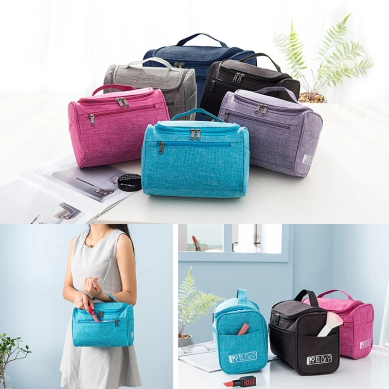 Bolsa organizadora portátil para itens higiene pessoal, bolsa cosméticos para banheiro, bolsa viagem 066f