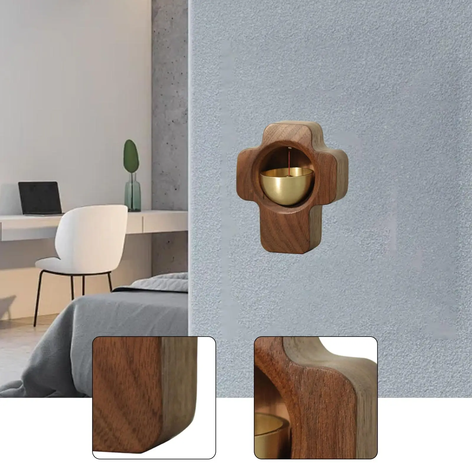 

Деревянный дверной звонок в антикварном стиле, милый сувенир, уникальный декоративный колокольчик для ресторана, веранды, двора, входа.