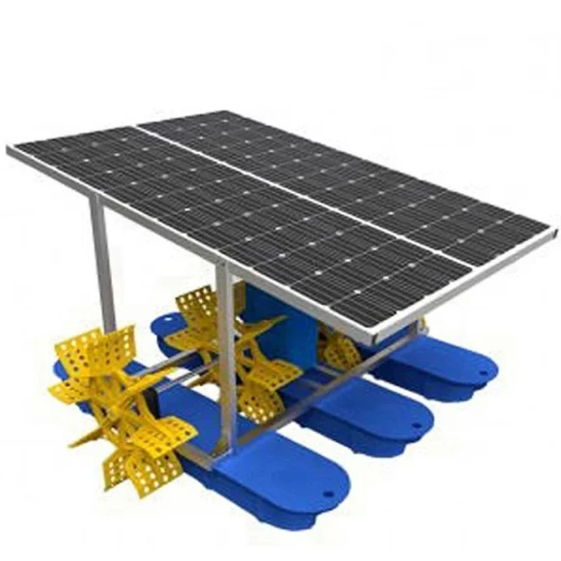 

Solar paddle wheel aerator