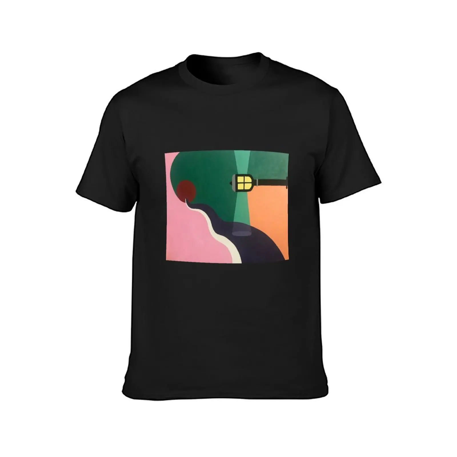 Nighttime Stroll Color Block Paintng T-Shirt funnys customizeds customs design your own workout shirts for men