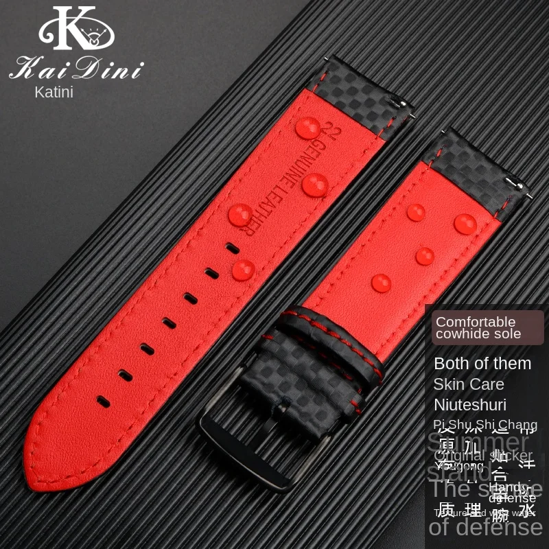 For omega Breitling SEIKO Citizen Leather watchband 20 22 24mm Red Orange Cowhide men soft Butterfly clasp watch Strap Bracelet