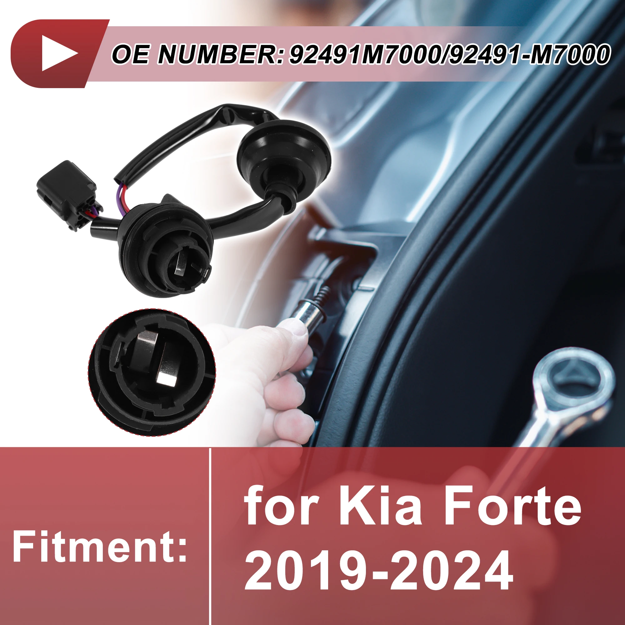 

UXCELL Tail Light Socket Wiring for Kia Forte No.92491M7000/92491-M7000 Lamp Bulb Pigtail Connector Harness