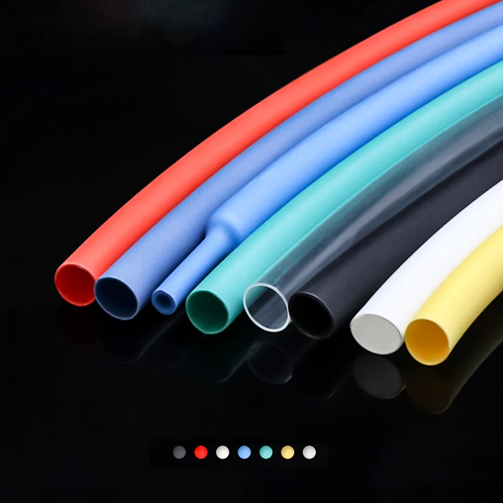 5-50m Heat Shrink Tube 0.6/0.8/1/1.5/2/2.5/3/3.5/4/4.5/5mm Heat Resistant Tube Cable Sleeve Gaine Thermortractable PE Krimpkous