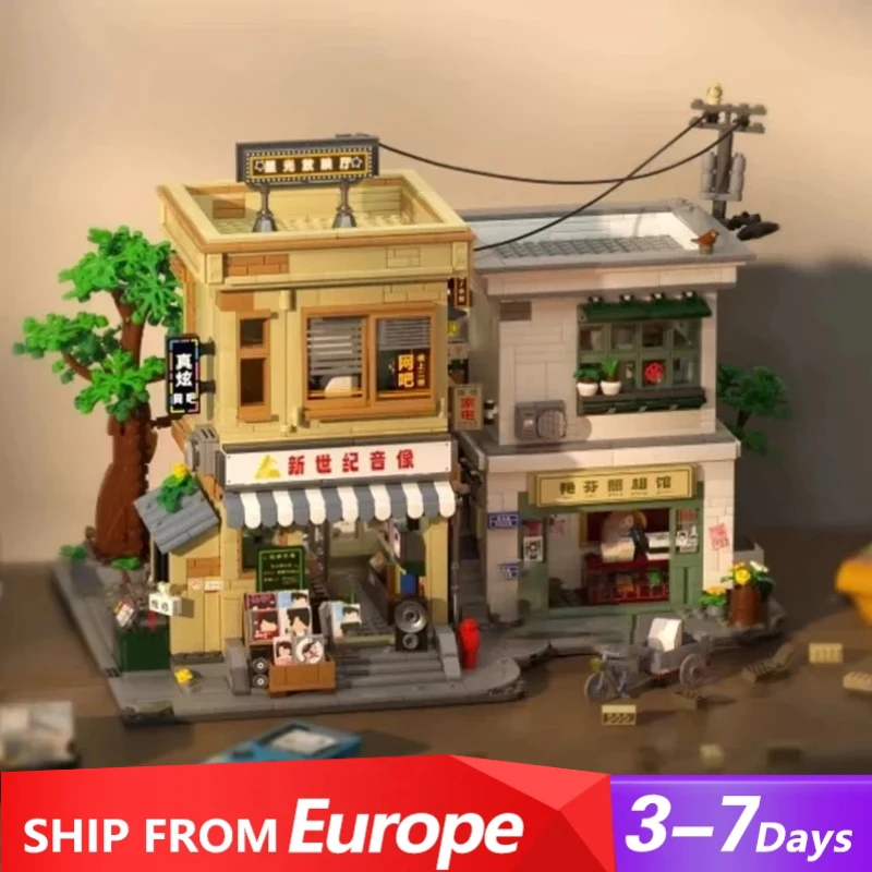 2131PCS Kreative Expert MOC 8090 Zeit Stadt Street View Haus Architektur Bausteine Modell Montage Spielzeug Erwachsene Sammeln Geschenke