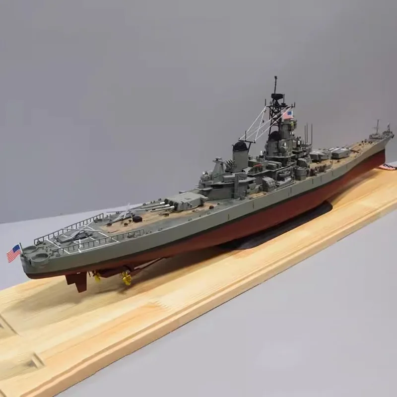 Acorazado pesado de clase Iowa de EE. UU., modelo de barco con acabado de plástico, adornos de modelo de barco estático, decoración del hogar, colección náutica, 1/350