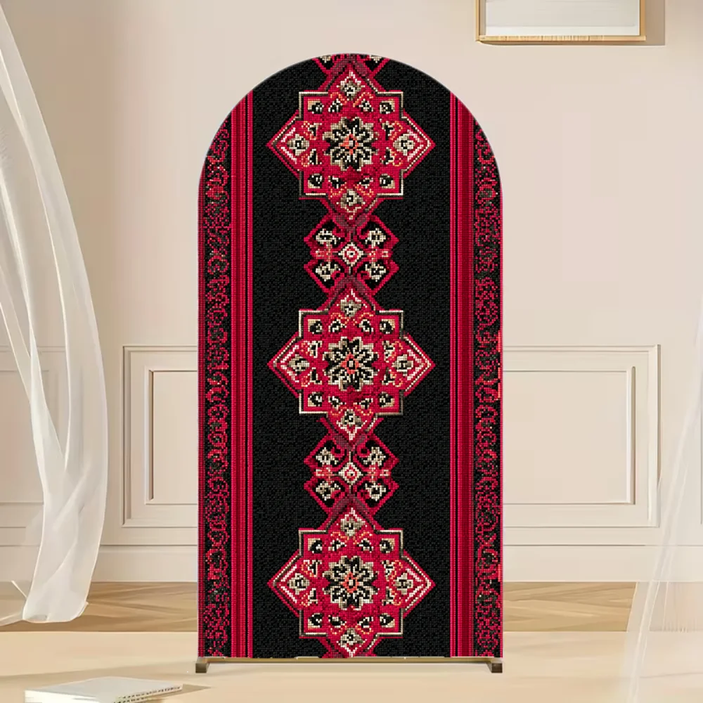 

Red Bohemian Style Arched Backdrop Cover Double-sided Cover for Kids Teens Adults Flower Chiara Background Photo Studio