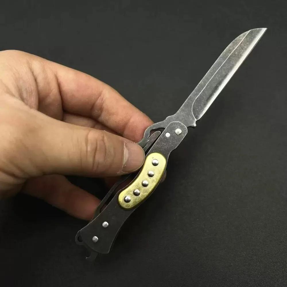 Stainless Steel Quick Opening Folding Knife, High Hardness EDC, Outdoor Camping, Fishing, Cutting, Unboxing Knifes Fruit Knife