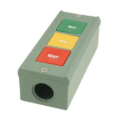 Plastic Housing 380VAC 3A Momentary ON/ON/OFF Power Pushbutton Switch