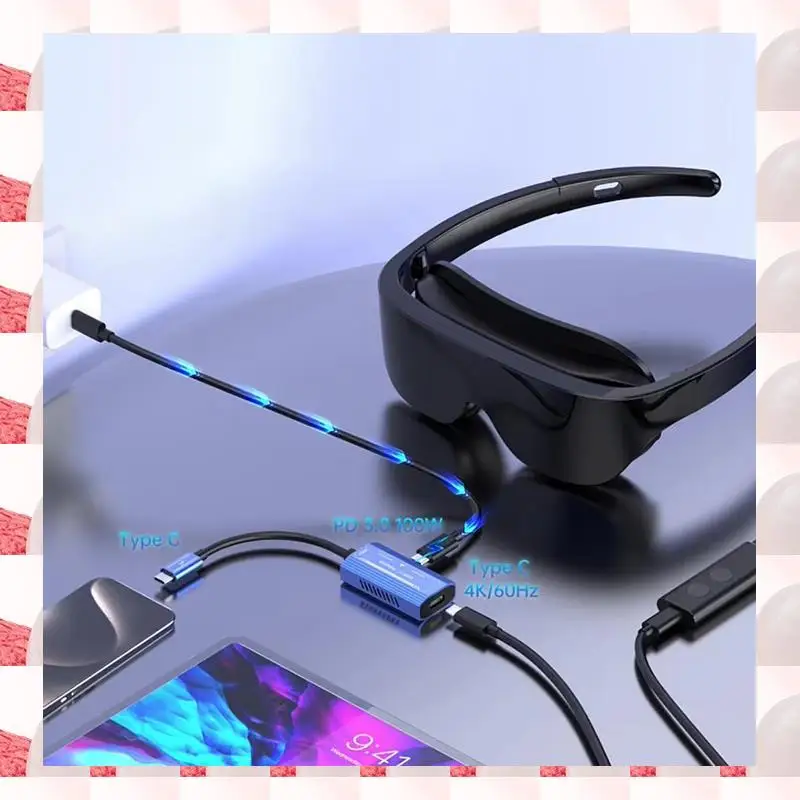 

ABGN USB Type C To -Compatible Adapter For XREAL/Rokid Air AR Glasses,4K@60Hz Converter For Switch/Steam Deck/ROG
